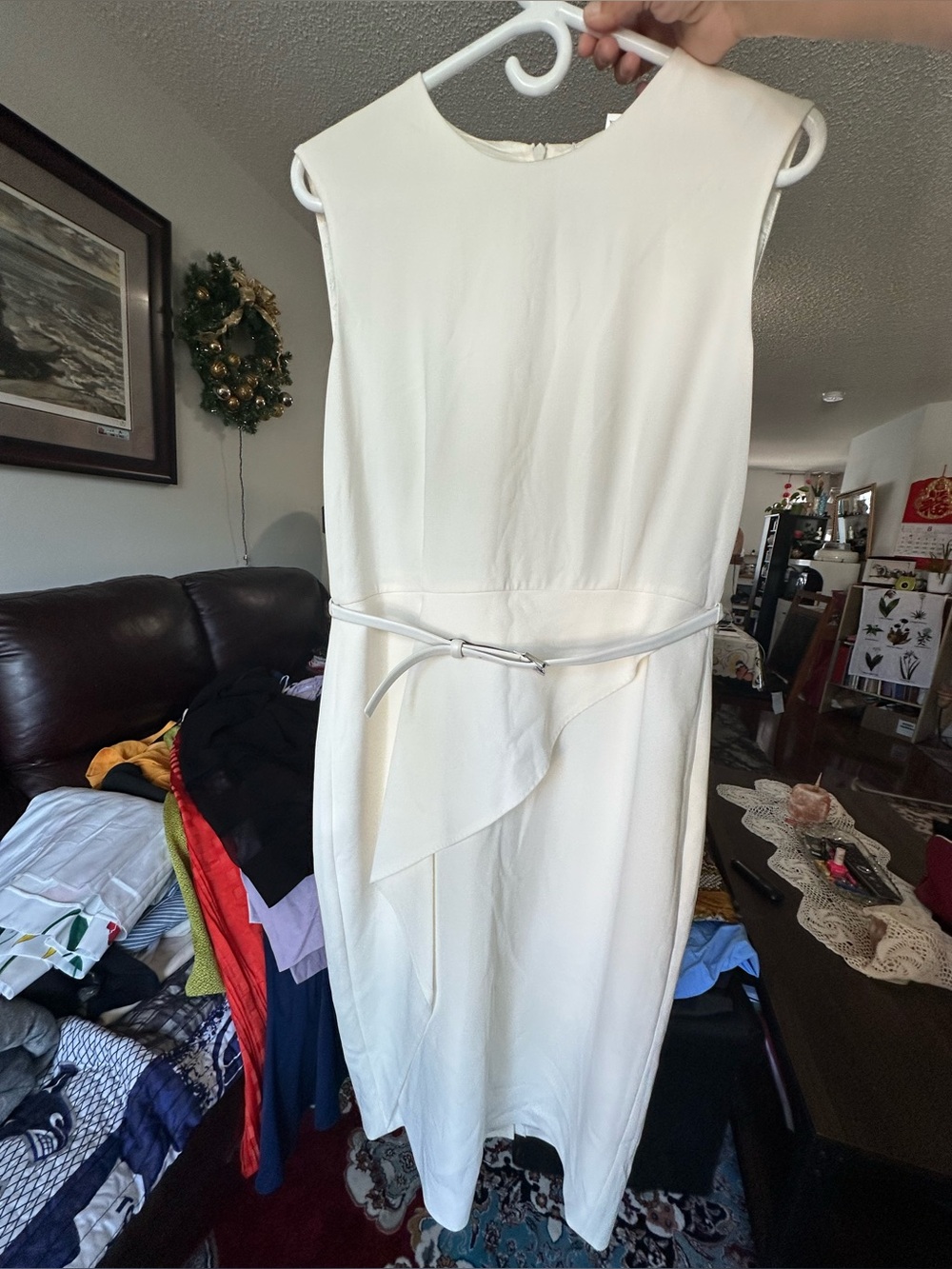 MaxMara Sleeveless Sheath Dress with Waist belt